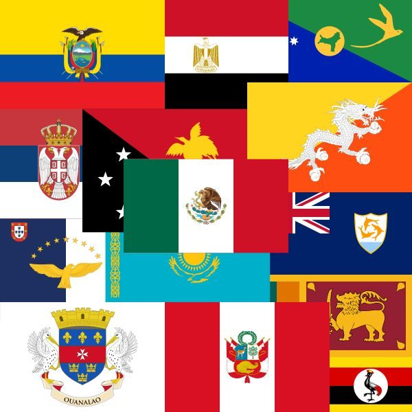 Banderas de países que tienen un animal